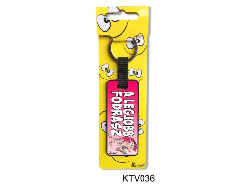 (KTV036) Vicces kulcstartó 7,5 cm - A legjobb fodrász - Ajándék Ötletek Fodrászoknak